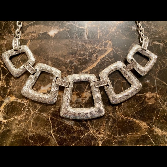 Silver Square Necklace & Bracelet - Picture 2 of 7